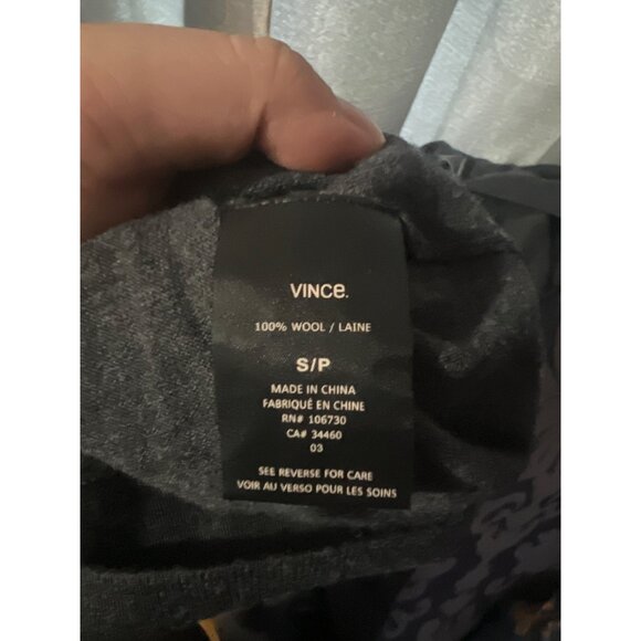 Vince Mens Charcoal Gray 100% Wool Lightweight Pullover Hoodie Sweater S - Picture 5 of 6